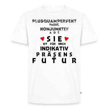 German teacher Germanist present tense future gift - Men's Premium Organic T-Shirt - white - Front - Nico (187cm)