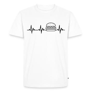 Burger Heartbeat - T-shirt Premium bio Homme - blanc - Devant - Nico (187cm)