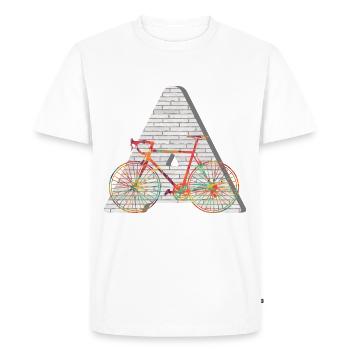 vélo e 249 a - T-shirt Premium bio Homme - blanc - Devant - Nico (187cm)