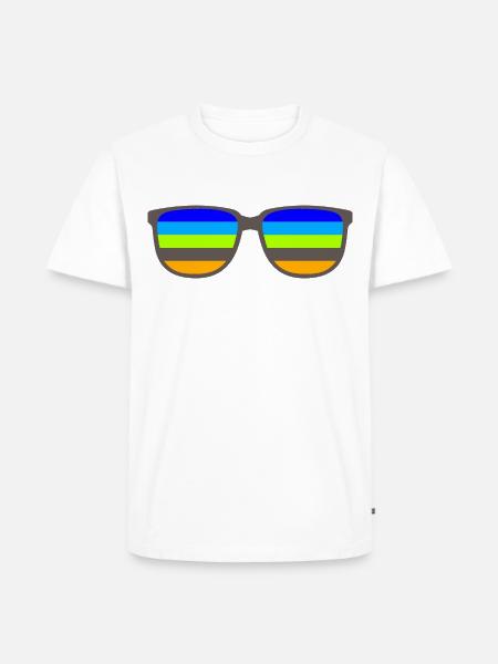 Retro Sunglases - Männer Premium Bio T-Shirt - Weiß