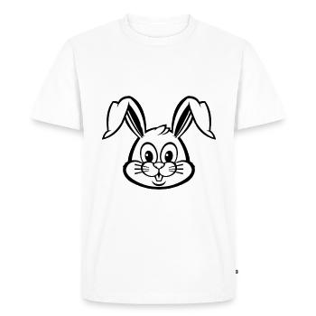 lièvre - T-shirt Premium bio Homme - blanc - Devant - Nico (187cm)
