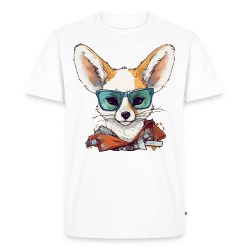 Romi the fennec - Men's Premium Organic T-Shirt - white - Front - Nico (187cm)