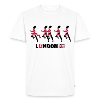 Londres - Garde royale - T-shirt Premium bio Homme - blanc - Devant - Nico (187cm)