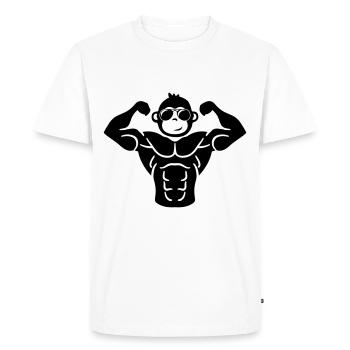 monkey muscles - Men's Premium Organic T-Shirt - white - Front - Nico (187cm)