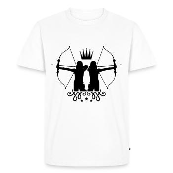 Tir à l’arc arc - T-shirt Premium bio Homme - blanc - Devant - Nico (187cm)