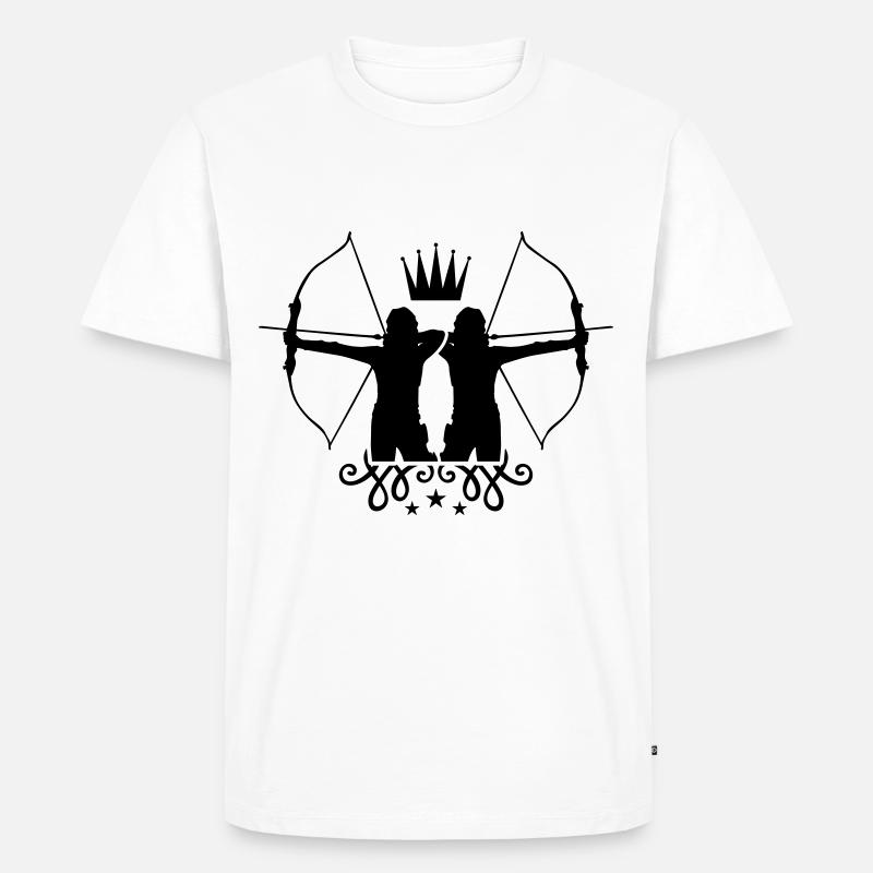 bogenschießen Pfeil Bogen - Männer Premium Bio T-Shirt - Weiß