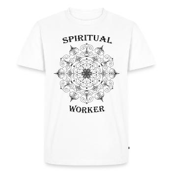 Spirituelles Arbeiten Mandala - Männer Premium Bio T-Shirt - Weiß - Vorne - Nico (187cm)