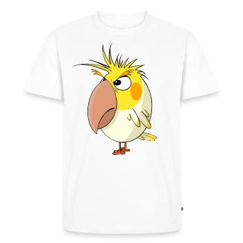 Calopsitta en colère - T-shirt Premium bio Homme - blanc - Devant - Nico (187cm)