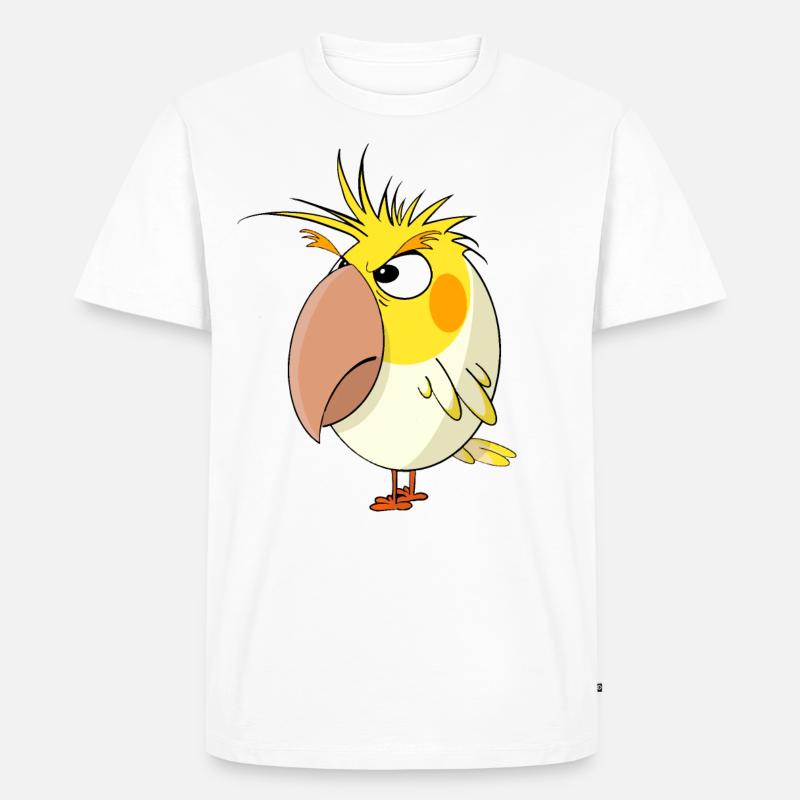 Wütende Calopsitta - Männer Premium Bio T-Shirt - Weiß