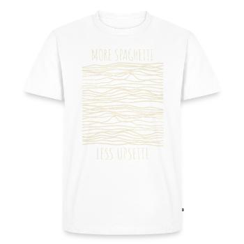 Pâtes drôles Plus de spaghettis moins d’upsetti - T-shirt Premium bio Homme - blanc - Devant - Nico (187cm)