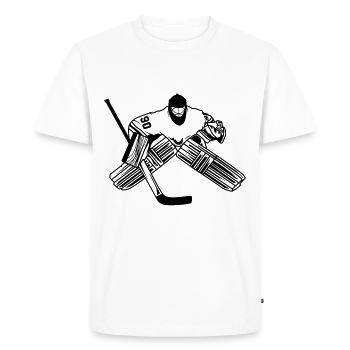 Hockey de hockey gardien de but silhouette hockey - T-shirt Premium bio Homme - blanc - Devant - Nico (187cm)