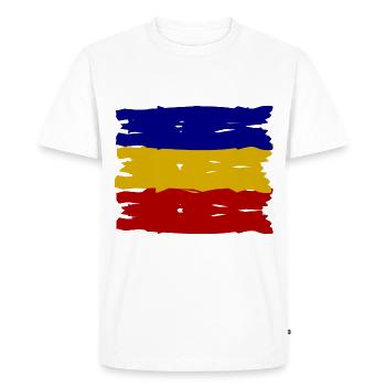 Les Roumains - T-shirt Premium bio Homme - blanc - Devant - Nico (187cm)