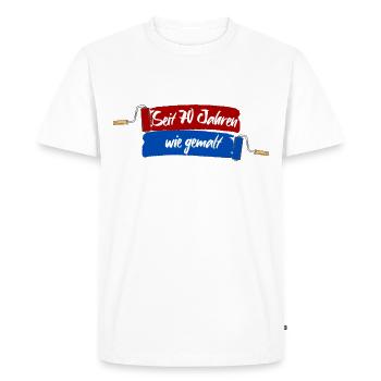 Pour 70 ans comme peint - 70e anniversaire - T-shirt Premium bio Homme - blanc - Devant - Nico (187cm)