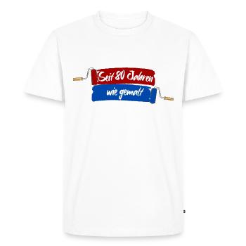 Pour 80 ans comme peint - Cadeau d’anniversaire 80 ans - T-shirt Premium bio Homme - blanc - Devant - Nico (187cm)