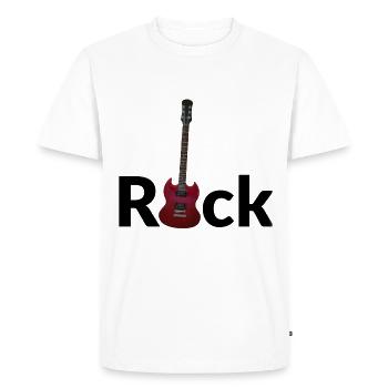 Rock - Guitare électrique - T-shirt Premium bio Homme - blanc - Devant - Nico (187cm)