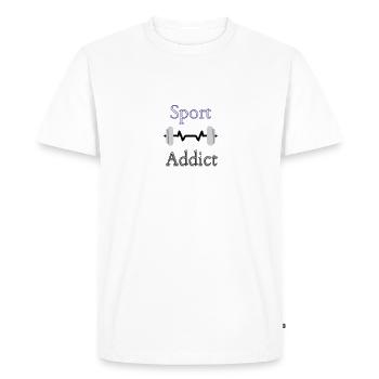Sport addict, Fan de fitness , Sport extérieur, - T-shirt Premium bio Homme - blanc - Devant - Nico (187cm)