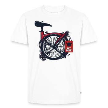 My Bike - Men's Premium Organic T-Shirt - white - Front - Nico (187cm)