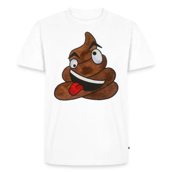 Kackhaufen Bullshit verrückte Kacke Scheiße Emoji - T-shirt Premium bio Homme - blanc - Devant - Nico (187cm)