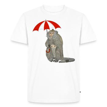 Monkey Umbrella - Men's Premium Organic T-Shirt - white - Front - Nico (187cm)