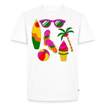 Summer Retro Summer Holiday like ice in the sunshine - Men's Premium Organic T-Shirt - white - Front - Nico (187cm)