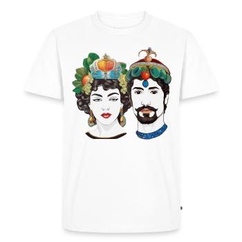 Teste di Moro - Men's Premium Organic T-Shirt - white - Front - Nico (187cm)