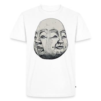 Tête de Bouddha Quatre Visages Joie Contentement - T-shirt Premium bio Homme - blanc - Devant - Nico (187cm)