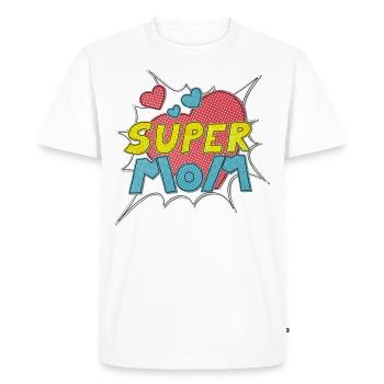 Fête des mères Supermom Super Mom Meilleure bande dessinée de maman - T-shirt Premium bio Homme - blanc - Devant - Nico (187cm)