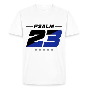 Psaume 23 verset de la Bible - T-shirt Premium bio Homme - blanc - Devant - Nico (187cm)