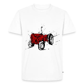 Old red tractor - Men's Premium Organic T-Shirt - white - Front - Nico (187cm)