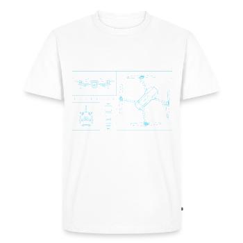 Drone Quadrocopter Blueprint Pilote de drone - T-shirt Premium bio Homme - blanc - Devant - Nico (187cm)