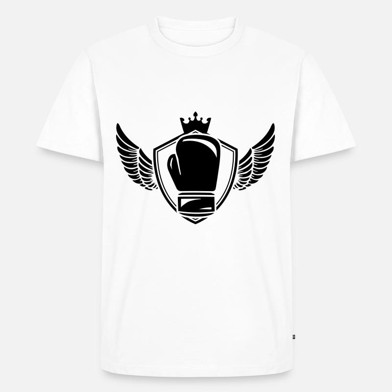 boxing boxhandschuh wappen logo - Männer Premium Bio T-Shirt - Weiß