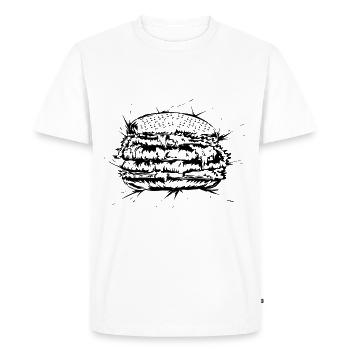 Burger - T-shirt Premium bio Homme - blanc - Devant - Nico (187cm)