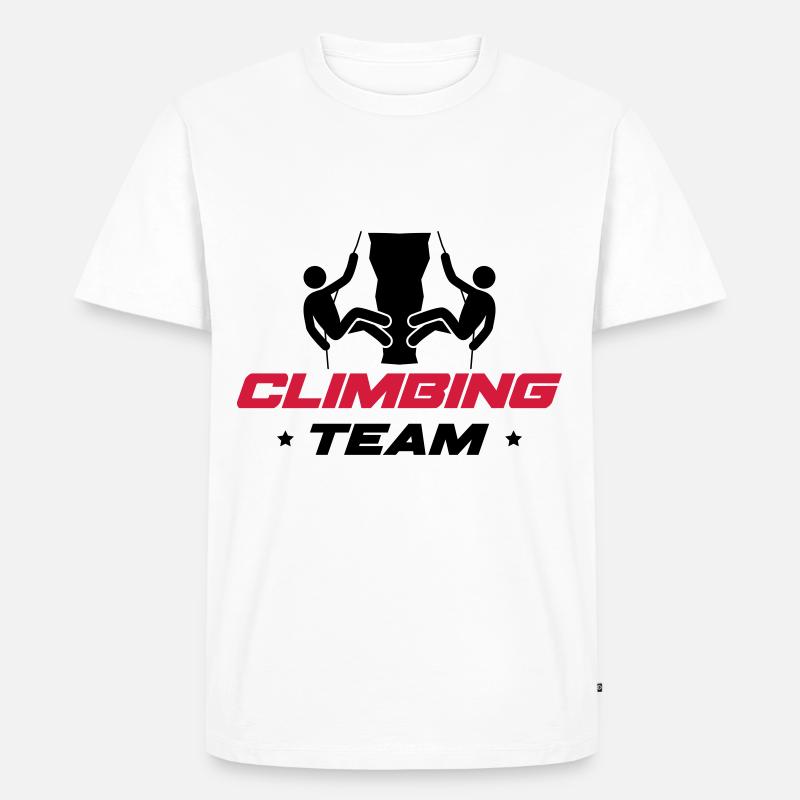 Bergsteiger Klettern - Männer Premium Bio T-Shirt - Weiß