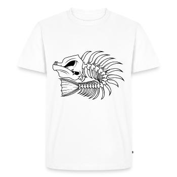 fish bones fisherman piranha - Men's Premium Organic T-Shirt - white - Front - Nico (187cm)