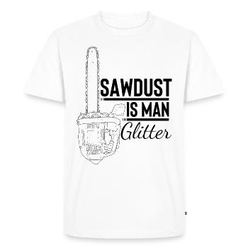 scie à chaîne - T-shirt Premium bio Homme - blanc - Devant - Nico (187cm)