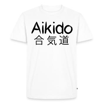Aïkido - T-shirt Premium bio Homme - blanc - Devant - Nico (187cm)