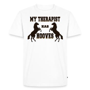Horses My therapist has hooves Horse gift shirt - Men's Premium Organic T-Shirt - white - Front - Nico (187cm)