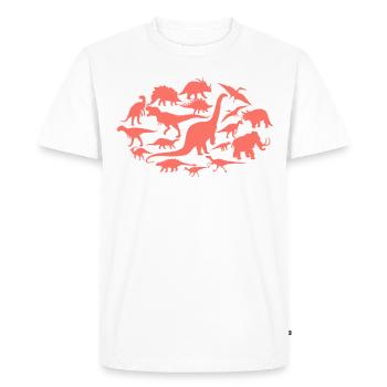 Chemise T-Rex Dinosaure Collection Cadeau - T-shirt Premium bio Homme - blanc - Devant - Nico (187cm)