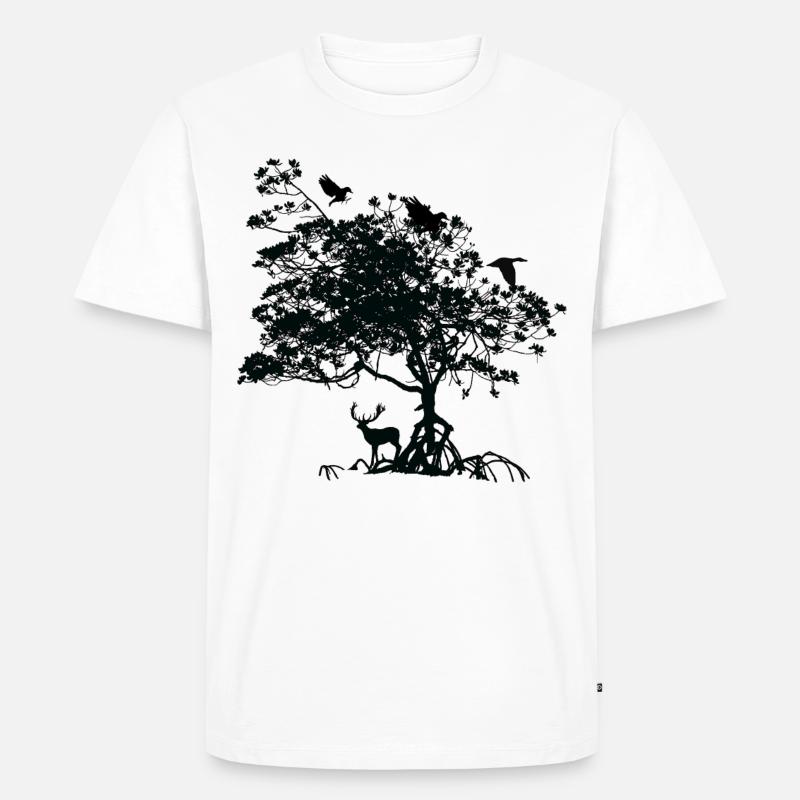 baum tiere geschenk - Männer Premium Bio T-Shirt - Weiß