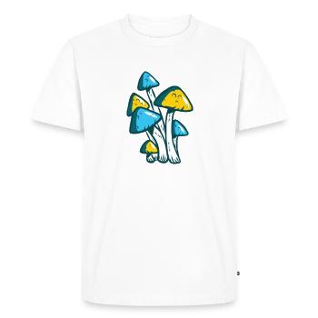 Mushroom PSY Mushrooms Psytrance Psychedelic Techno Music - Men's Premium Organic T-Shirt - white - Front - Nico (187cm)