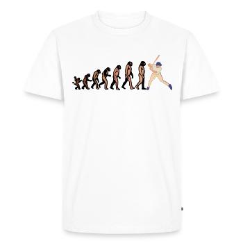 EVOLUTION BASEBALL player baseball player shirt - Men's Premium Organic T-Shirt - white - Front - Nico (187cm)