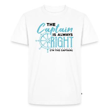 Capitaine Capitaine Bateau Cadeau Voilier Ancre - T-shirt Premium bio Homme - blanc - Devant - Nico (187cm)