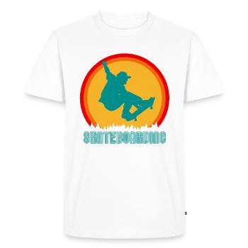 Skate skater skateboard skate vintage - Men's Premium Organic T-Shirt - white - Front - Nico (187cm)