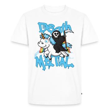 Death Metal Einhorn Sensenmann Death's Head - T-shirt Premium bio Homme - blanc - Devant - Nico (187cm)