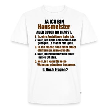 Profession Concierge Emploi Proverbes Drôles - T-shirt Premium bio Homme - blanc - Devant - Nico (187cm)