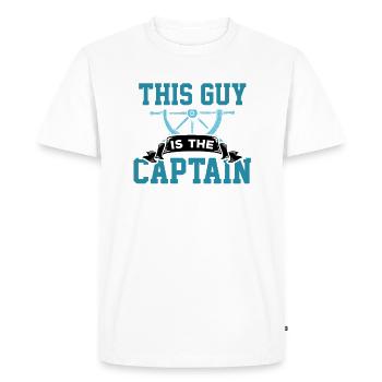 Capitaine Capitaine Bateau Cadeau Voilier Ancre - T-shirt Premium bio Homme - blanc - Devant - Nico (187cm)