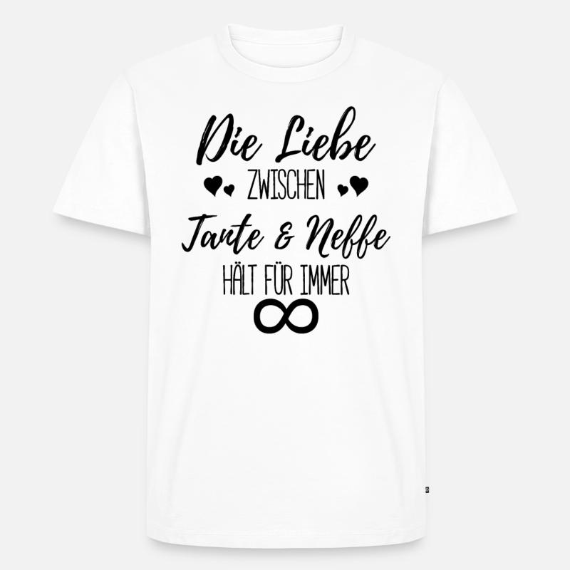 Tante Neffe Liebe Geschenkidee - Männer Premium Bio T-Shirt - Weiß