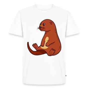 loutre - T-shirt Premium bio Homme - blanc - Devant - Nico (187cm)