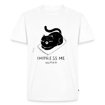 Frechte Katzen Drôle Cool Chat Noir Présent - T-shirt Premium bio Homme - blanc - Devant - Nico (187cm)