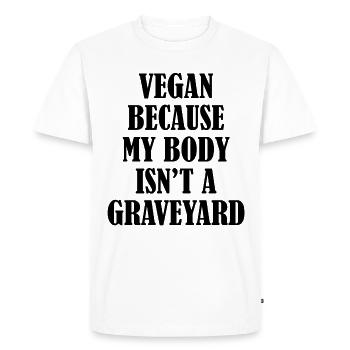 Paroles végétaliennes végétaliennes noir - T-shirt Premium bio Homme - blanc - Devant - Nico (187cm)